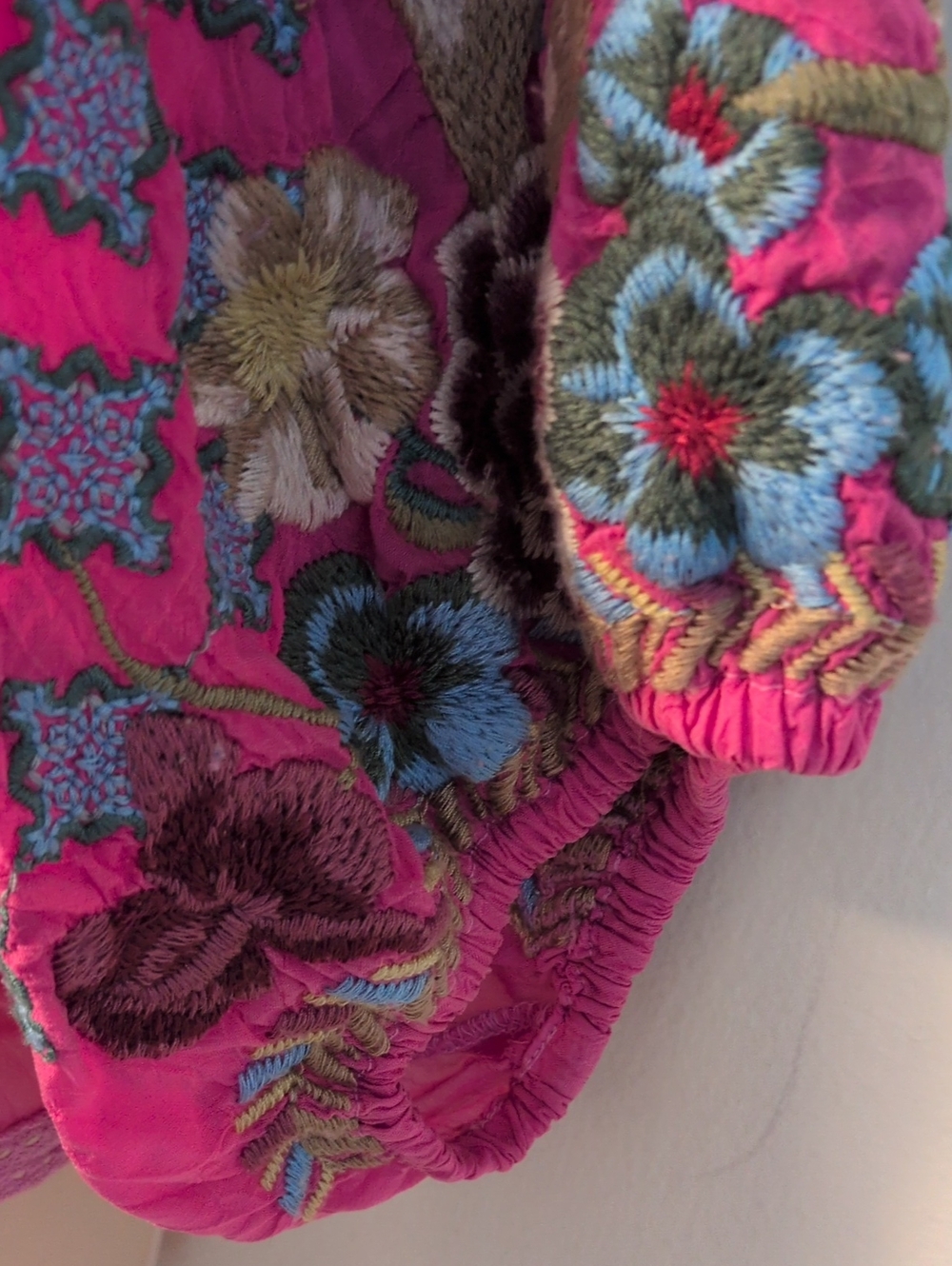 Johnny Was Embroidered Pratt Blouse Fushia M - Picture 13 of 16